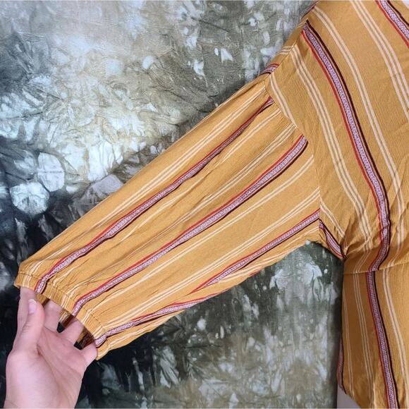 BLOUSE Nwt Ana Yellow Gold Stripe Oversized blouse xxl - Picture 4 of 10